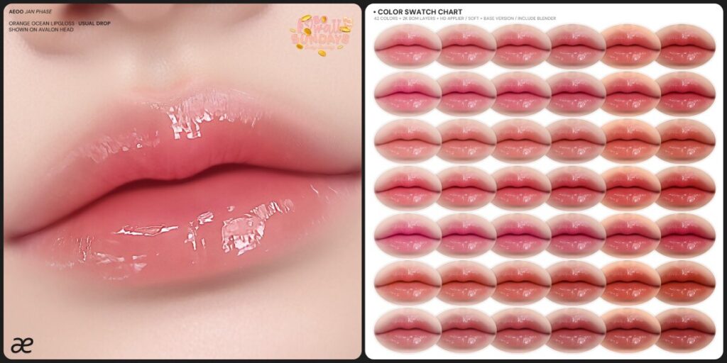 Orange Ocean Lipgloss - EvoX	<a href="http://maps.secondlife.com/secondlife/Dove/91/43/1108" target="_blank">Teleport</a>