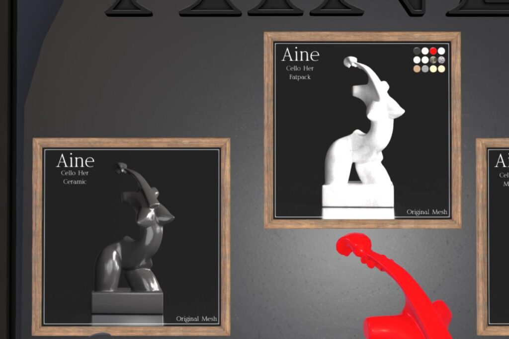 Cello Her Statue, L$399 each/L$999 FP