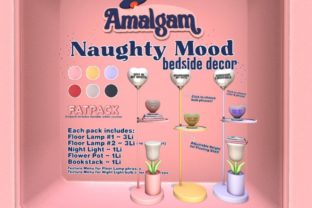 Naughty Mood Decor, L$299 each/L$499 FP