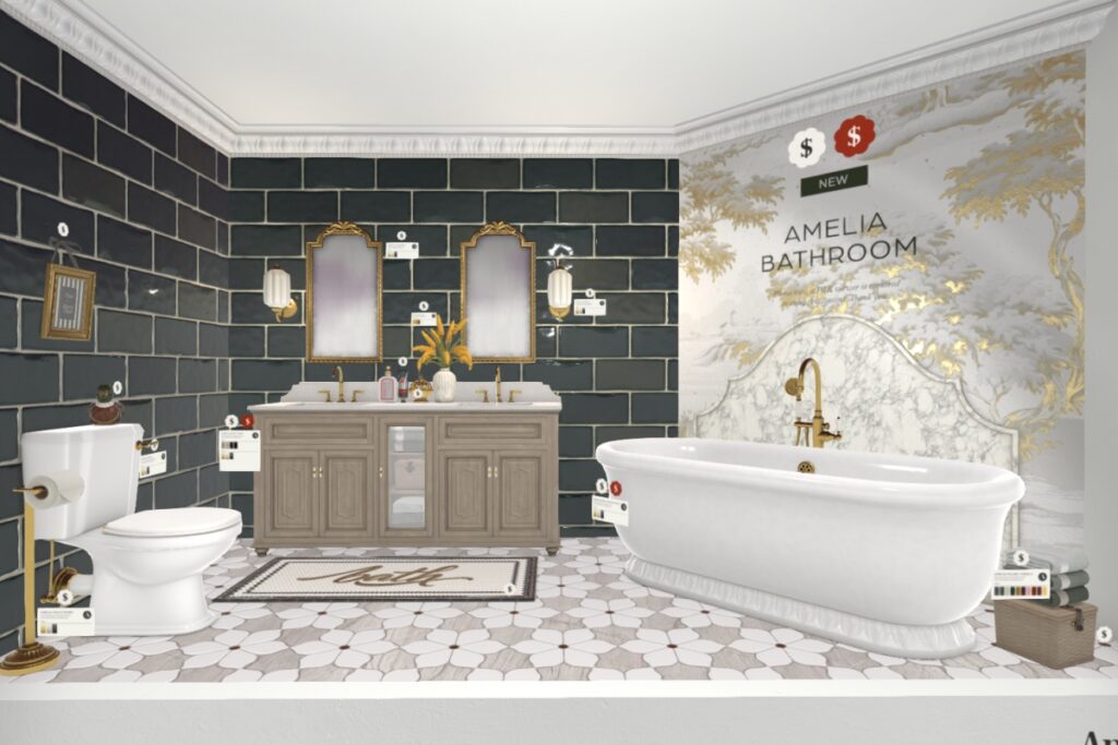 Amelia Bathroom, L$125-L$650 each/L$2250-L$2950 each FP