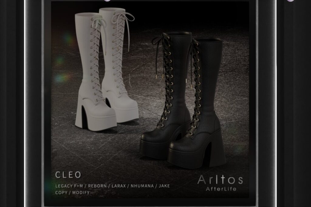 Cleo Boots - Inithium/Jake/Legacy F+M/MaitreyaX/Reborn, L$199 each/L$479 FP