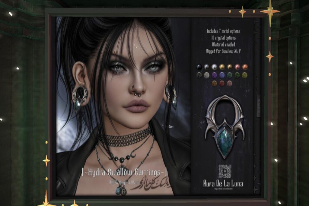 Hydra Swallow Earrings - Swallow XL F Ears, L$350