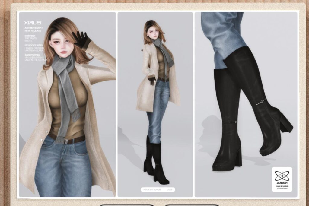 Xirlei Top, Pants, &amp; Boots - Legacy/Maitreya/Reborn/+mods, L$259 each/L$1000 each FP/L$2599 MP