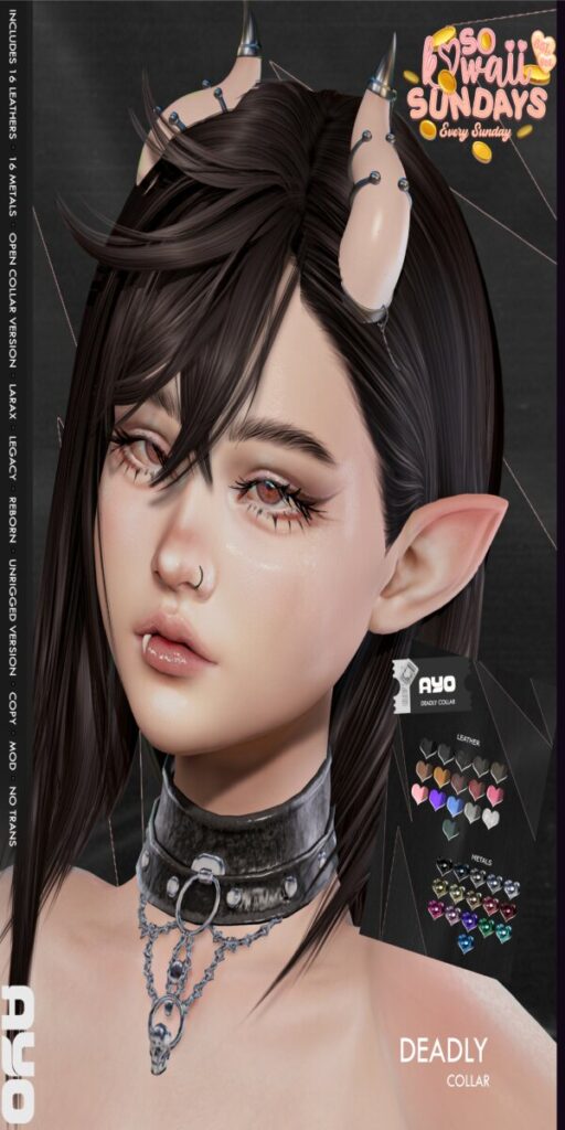 Deadly Collar - Legacy/MaitreyaX/Reborn/unrigged	<a href="http://maps.secondlife.com/secondlife/Wana/197/65/2006" target="_blank">Teleport</a>