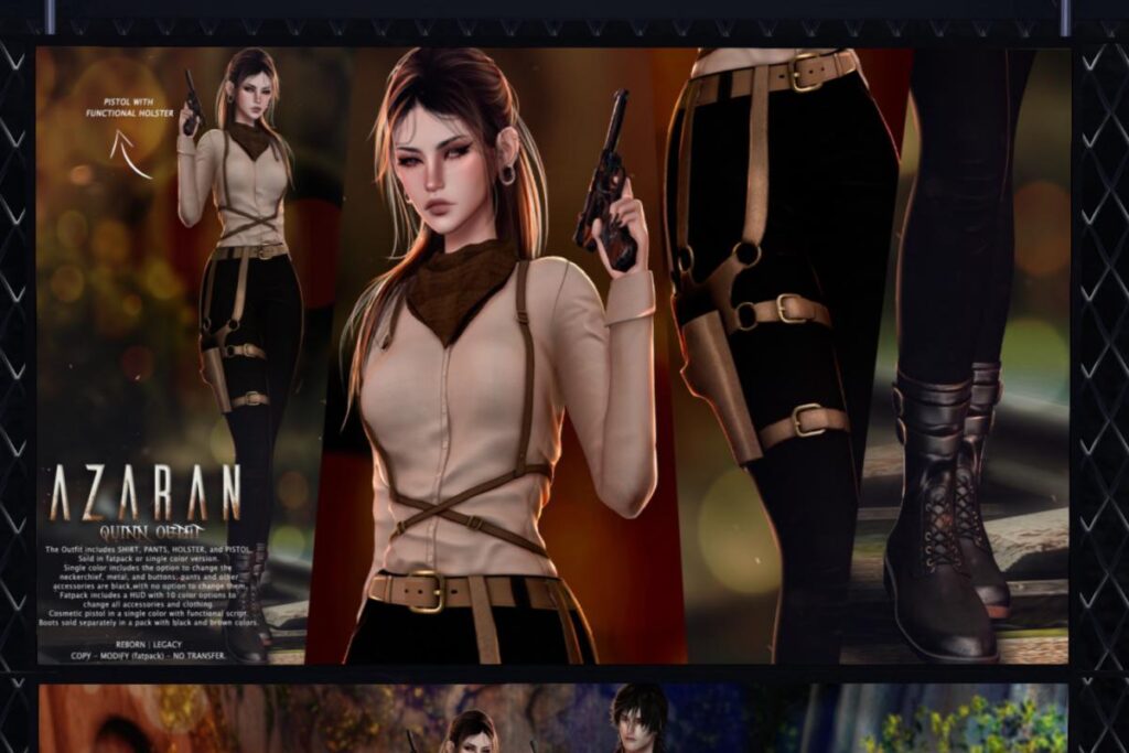 Quinn Outfit - Reborn/Legacy, L$399 each/L$1799 FP | Quinn Boots - Reborn/Legacy, L$299