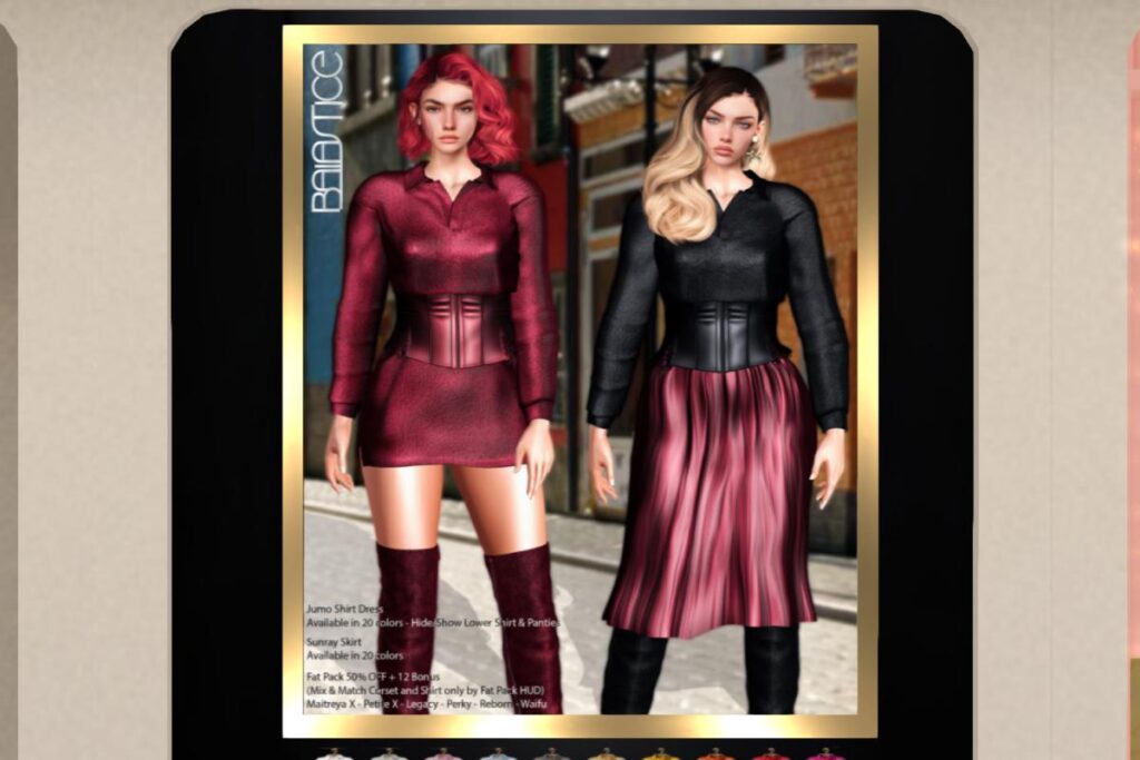 Jumo Shirt/Dress &amp; Sunray Skirt - Legacy/MaitreyaX/Reborn, L$188 each/L$1888 FP