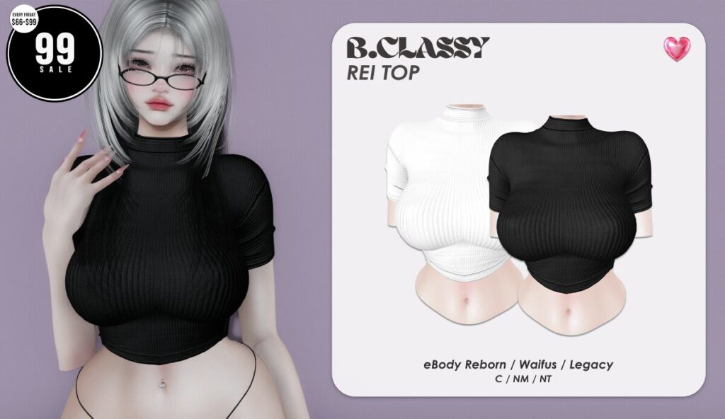 Rei Top - Legacy/Reborn/+mods	<a href="http://maps.secondlife.com/secondlife/Phoenix%20Paradise/67/84/1580" target="_blank">Teleport</a>