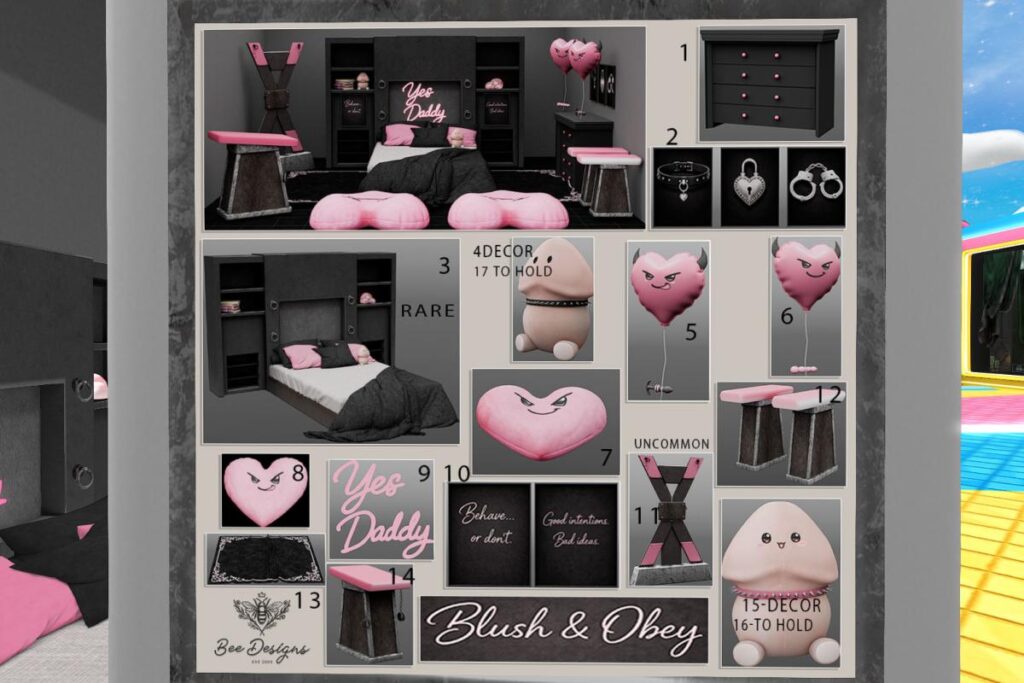 Blush &amp; Obey Bedroom Set, L$59 each play