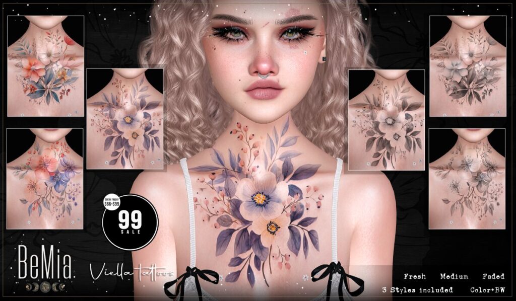 Viella Tattoo - BOM	<a href="http://maps.secondlife.com/secondlife/Rosehaven/218/121/2501" target="_blank">Teleport</a>