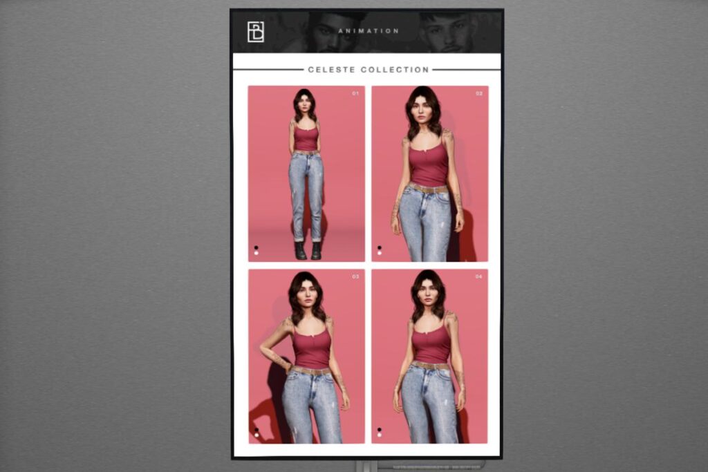 Celeste Poses, L$125 each/L$350 FP