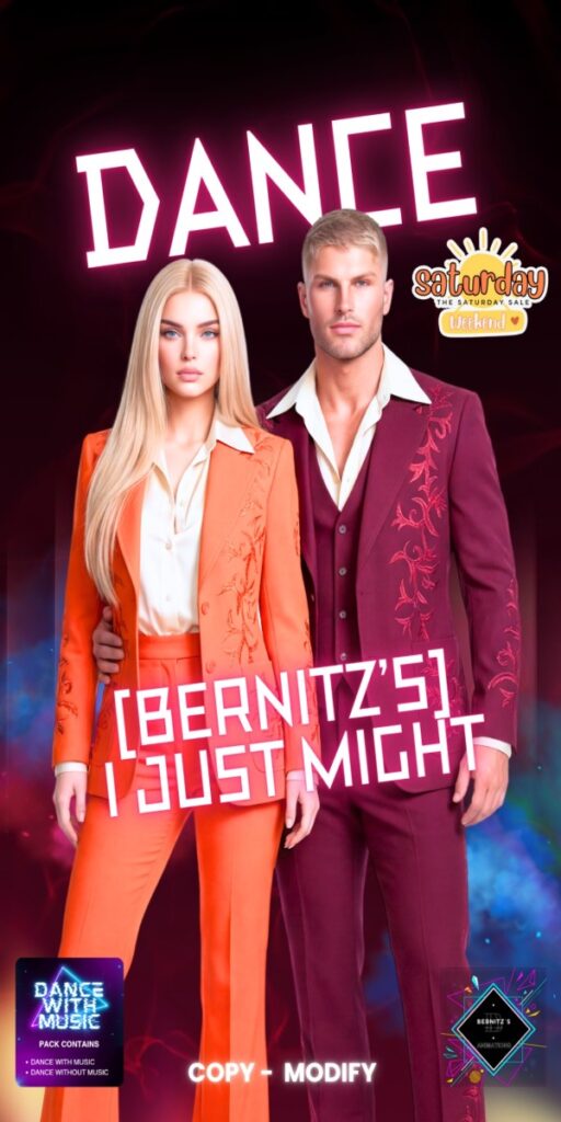 I Just Might Dance Animation	<a href="http://maps.secondlife.com/secondlife/Gauguin/13/94/4049" target="_blank">Teleport</a>