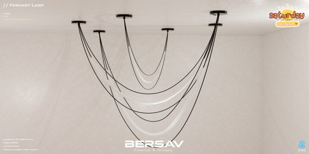 Pendant Lamp	<a href="http://maps.secondlife.com/secondlife/Abode/101/19/22" target="_blank">Teleport</a>