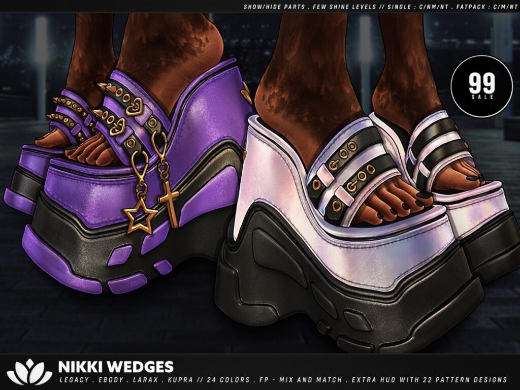 Nikki Wedges - Inithium/Legacy/MaitreyaX/Reborn	<a href="https://maps.secondlife.com/secondlife/BlackLotus/137/19/293" target="_blank">Teleport</a>