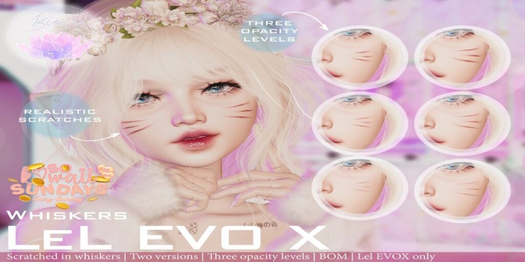 Whiskers Tattoo - EvoX	<a href="https://maps.secondlife.com/secondlife/Optimal/179/17/1601" target="_blank">Teleport</a>