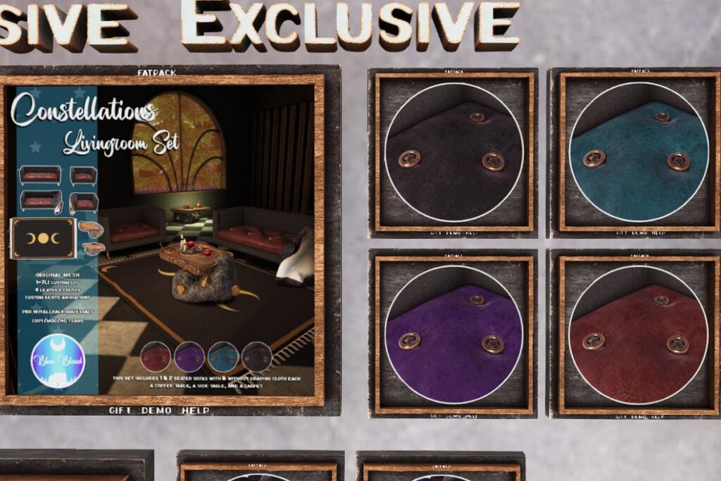 Constellations Livingroom, L$249 each/L$499 FP
