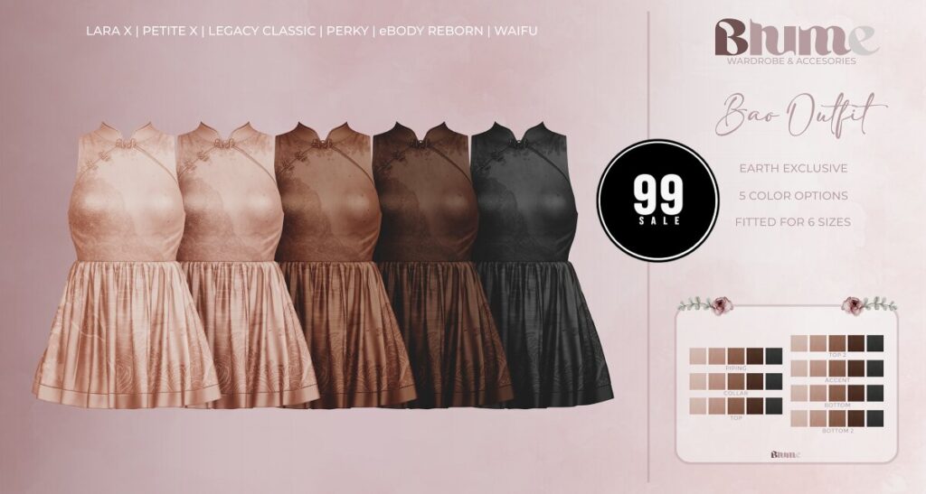 Bao Outfit Earth - Legacy/MaitreyaX/Reborn/+mods	<a href="http://maps.secondlife.com/secondlife/Bruschetta/148/41/1301" target="_blank">Teleport</a>