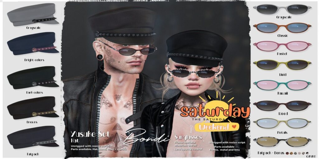 Yusuke Hat &amp; Sunglasses	<a href="http://maps.secondlife.com/secondlife/Daydreaming/19/66/22" target="_blank">Teleport</a>