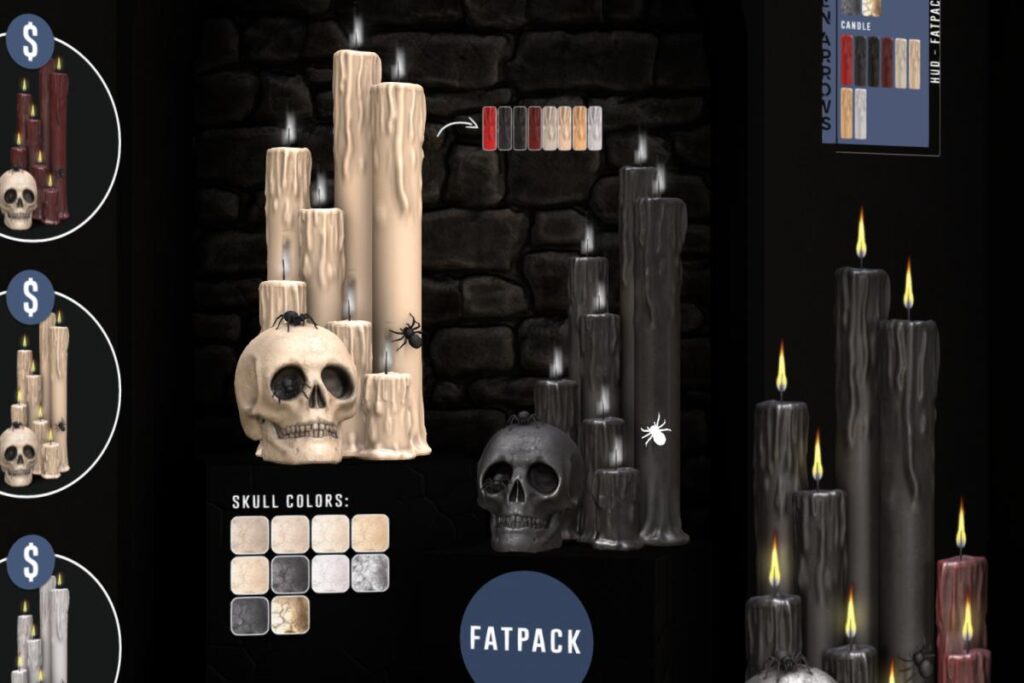 Cursed Skull Candles, L$189 each/L$449 FP