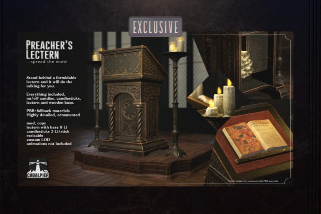 Preacher's Lectern, L$375