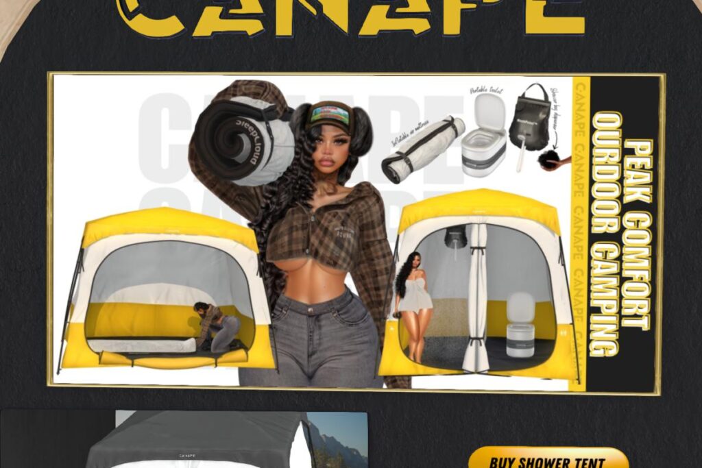 Peak Comfort Shower, Sleep Tent, Air Mattress, Shower/Toilet, L$399-L$999 each/L$1699 FP