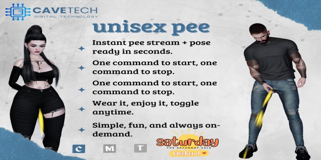 Unisex Pee Attachment	<a href="http://maps.secondlife.com/secondlife/Bekkers/85/98/1505" target="_blank">Teleport</a>