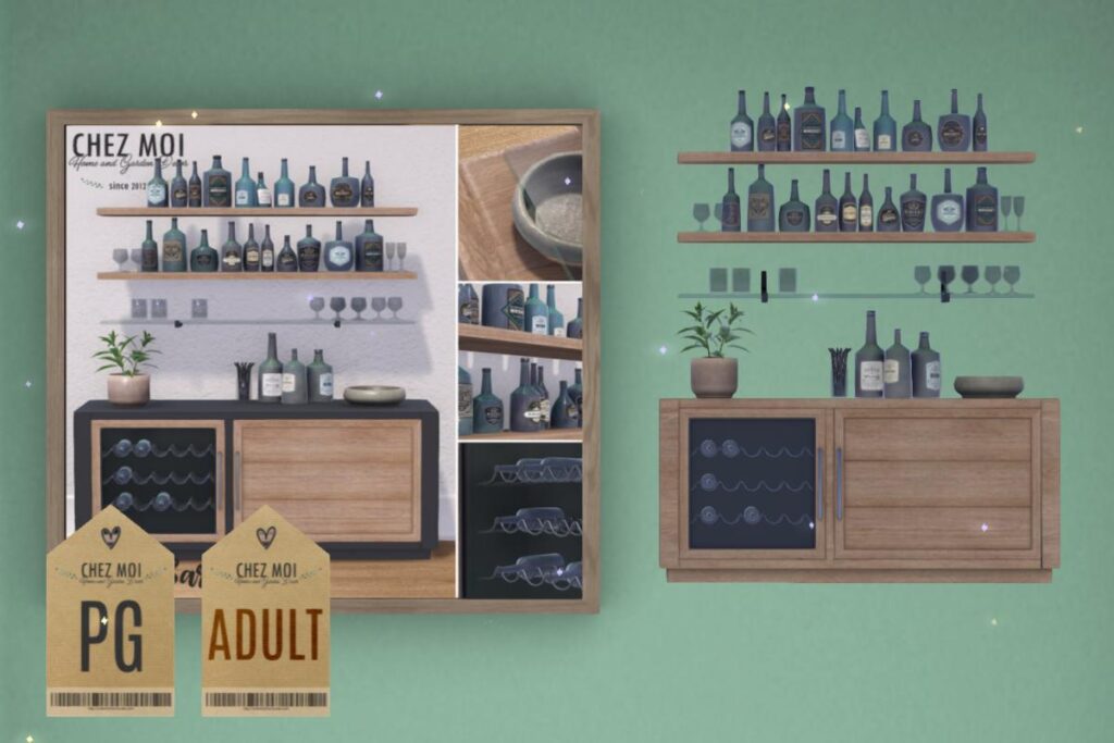 Home Cabinet Bar, L$388 PG/L$688 Adult