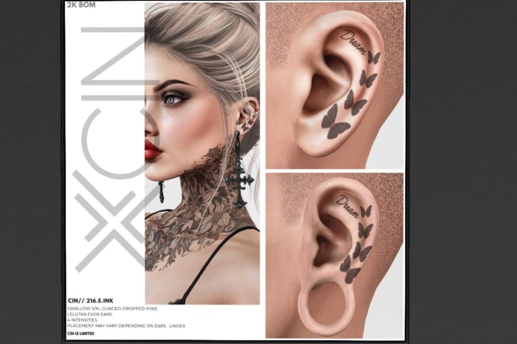 216 E Ink - EvoX Ears/Swallow Gauged Ears, L$99