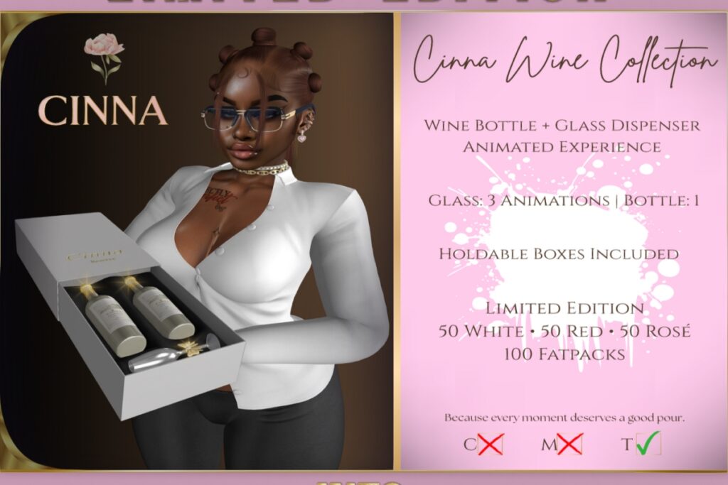 Cinna Wine Collection Holdable, L$450-L$850 each