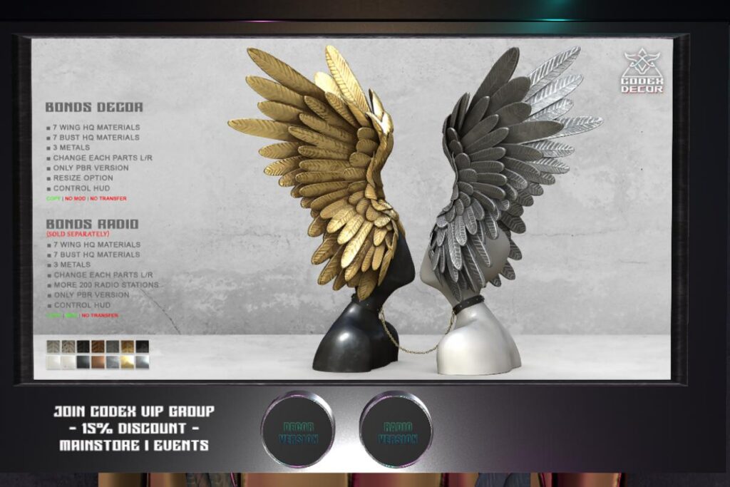 Bonds Decor &amp; Radio, L$550-L$790 each