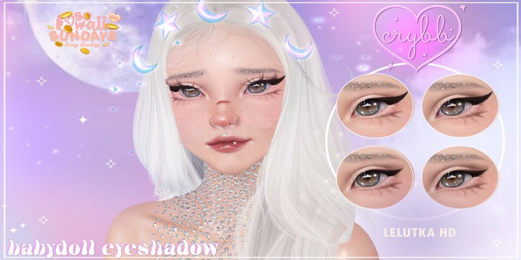 Babydoll Eyeshadow - EvoX	<a href="http://maps.secondlife.com/secondlife/Lavender/29/160/2239" target="_blank">Teleport</a>