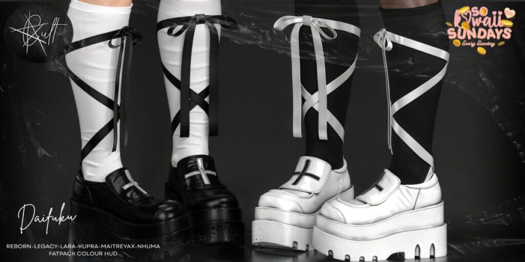 Daifuku Shoes - Inithium/Legacy/Maitreya/Nhumana/Reborn/+mods	<a href="http://maps.secondlife.com/secondlife/Cult%20Coven/210/58/32" target="_blank">Teleport</a>