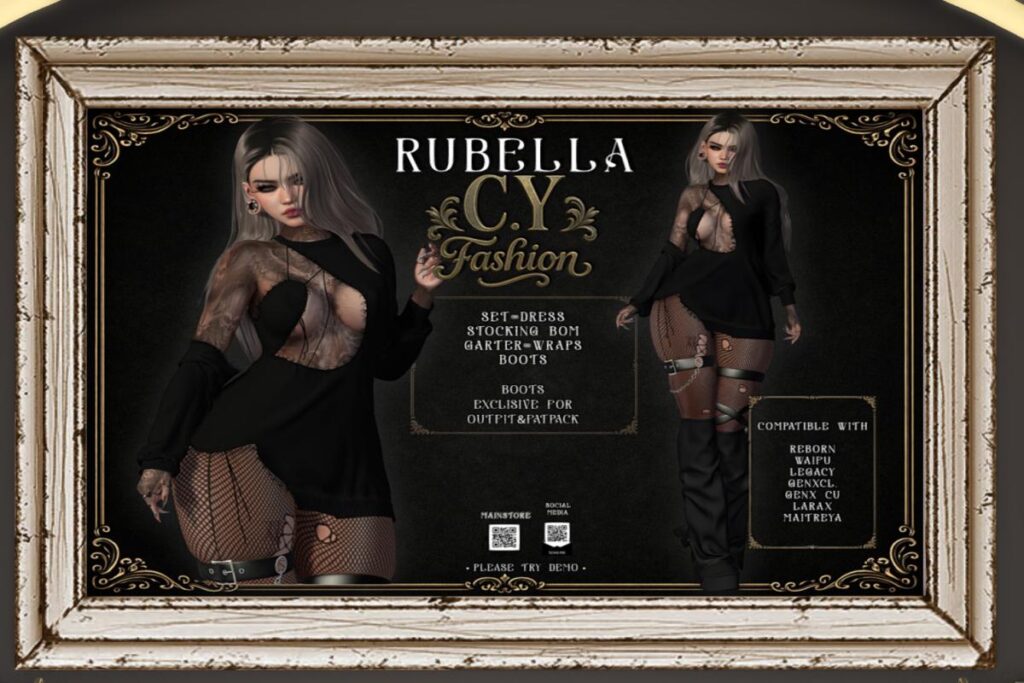 Rubella Set - GenX/Legacy/Maitreya/Reborn/+mods, L$199 each/L$1400 FP