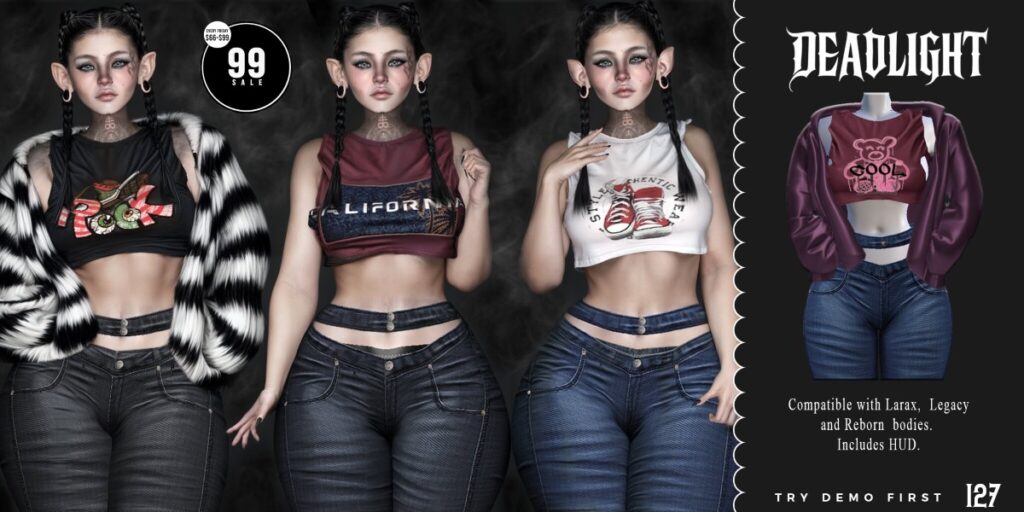 Outfit #127 - Legacy/MaitreyaX/Reborn	<a href="http://maps.secondlife.com/secondlife/Helgrind/24/44/3603" target="_blank">Teleport</a>