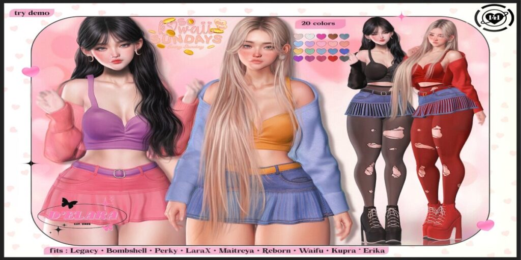 141 Outfit - Erika/Inithium/Legacy/Maitreya/Reborn/+mods	<a href="http://maps.secondlife.com/secondlife/Axell/191/97/2993" target="_blank">Teleport</a>