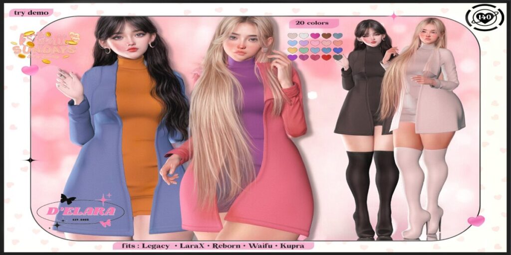 140 Outfit - Inithium/Legacy/MaitreyaX/Reborn/+mods	<a href="http://maps.secondlife.com/secondlife/Axell/191/97/2993" target="_blank">Teleport</a>