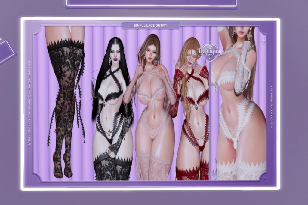 Sinful Lace - Reborn, L$350 each/L$1250 FP