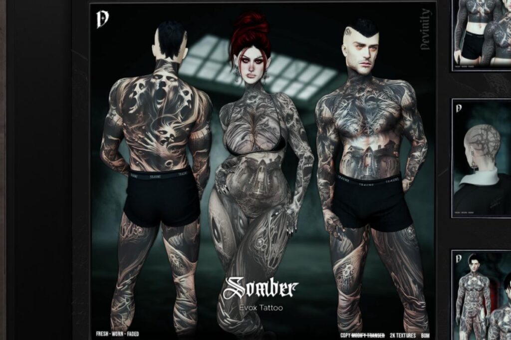 Somber Tattoo - EvoX, L$299