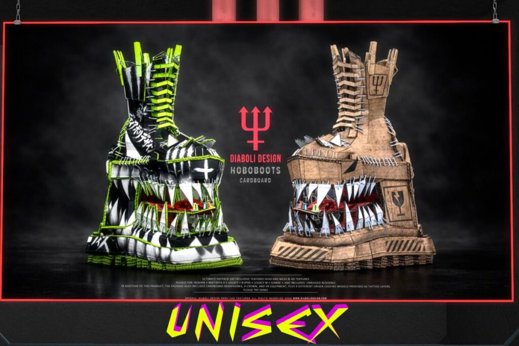 HoboBoots CardBoard Boots - Gianni/Jake/Inithium/Legacy F+M/MaitreyaX/Reborn/Unrigged, L$1499