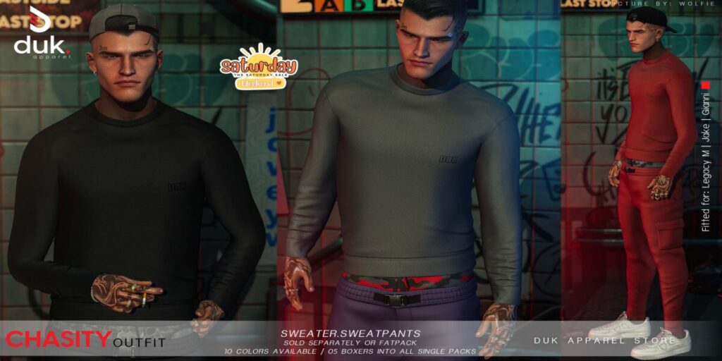 Chasity Outfit - Gianni/Jake/Legacy	<a href="http://maps.secondlife.com/secondlife/Heartbreak/139/143/94" target="_blank">Teleport</a>