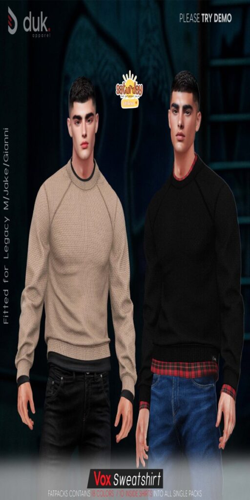 Vox Sweatshirt - Giannia/Jake/Legacy	<a href="http://maps.secondlife.com/secondlife/Heartbreak/139/143/94" target="_blank">Teleport</a>