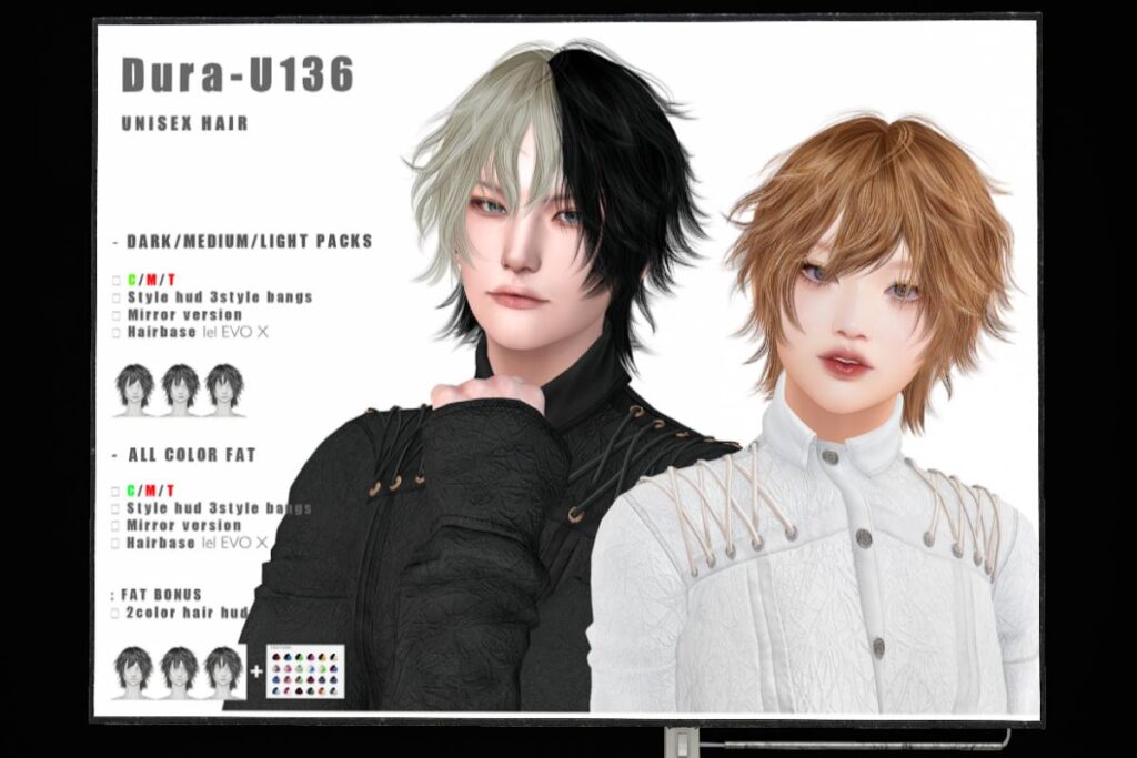 U136 Hair, L$390 each/L$790 FP