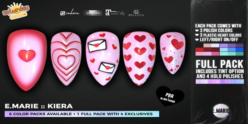 Kiera Nails - GenX/Legacy/Maitreya/Reborn	<a href="http://maps.secondlife.com/secondlife/xoxo/86/130/41" target="_blank">Teleport</a>