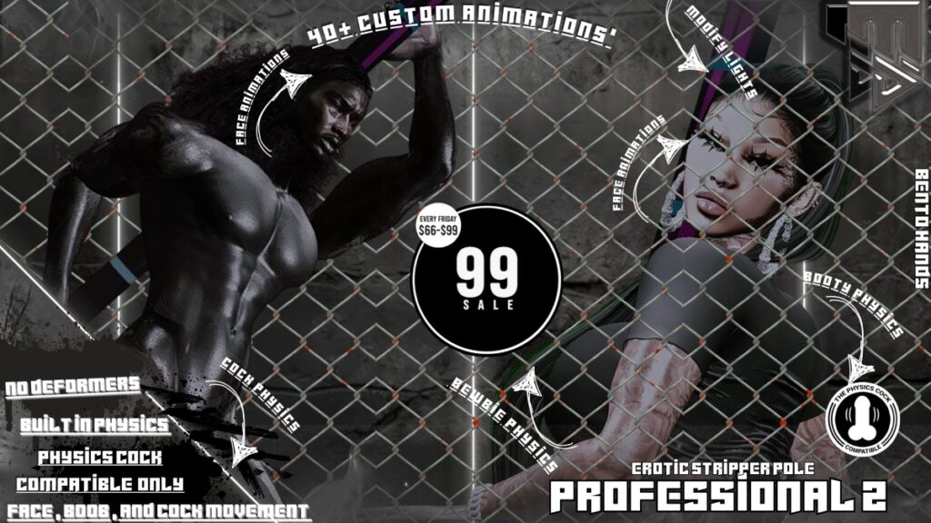 Erotic Stripper Pole Professional 2	<a href="http://maps.secondlife.com/secondlife/TheTakeover/132/131/4000" target="_blank">Teleport</a>