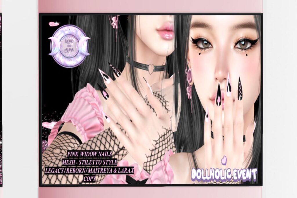 Pink Widow Nails - Legacy/Maitreya/Reborn/+mods, L$150