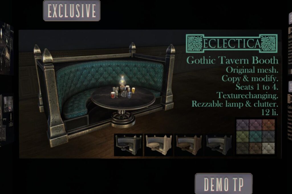 Gothic Tavern Booth, L$400