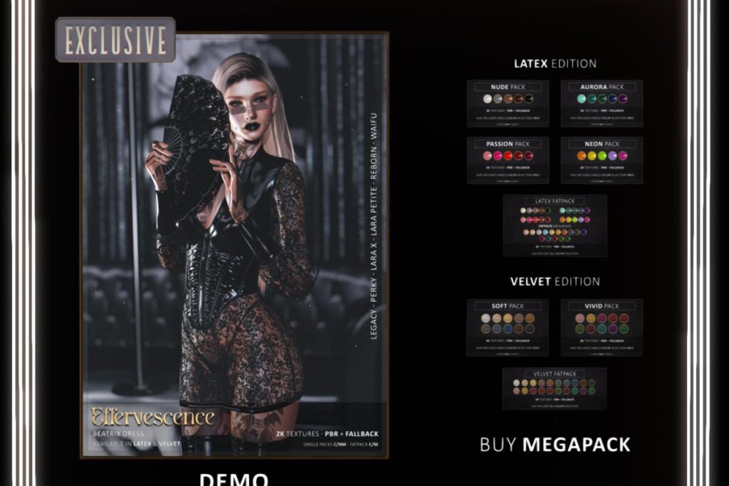 Beatrix Dress - Legacy/MaitreyaX/Reborn/+mods, L$549-L$699 each/L$1249-L$1749 each FP/L$2249 MP