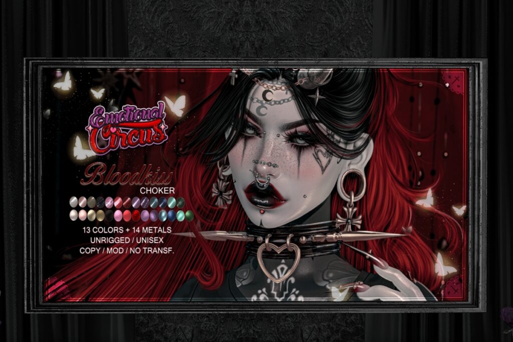 Bloodkiss Choker, L$199 each/L$346 FP