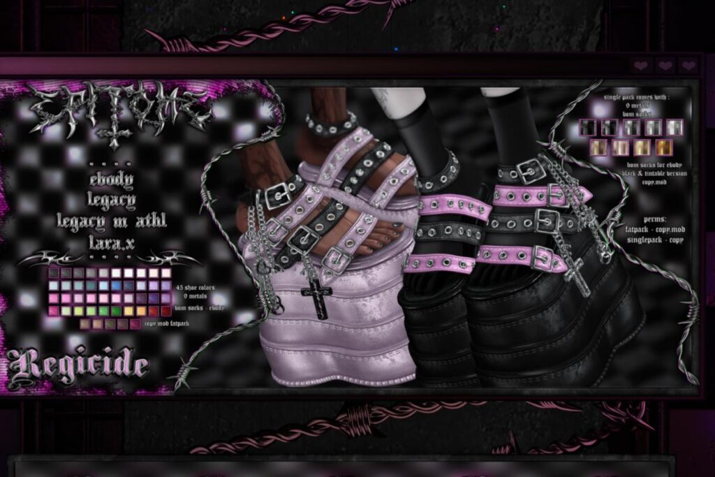 Regicide - Legacy M+F/MaitreyaX/Reborn, L$333 each/L$1200 FP