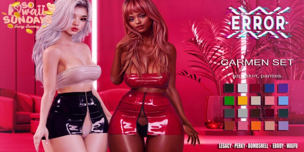 Carmen Set - Legacy/Reborn/+mods	<a href="http://maps.secondlife.com/secondlife/Crystal%20Isle/111/128/61" target="_blank">Teleport</a>