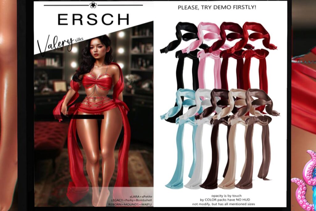 Valery Silks - Legacy/MaitreyaX/Reborn/+mods, L$299 each/L$1099 FP